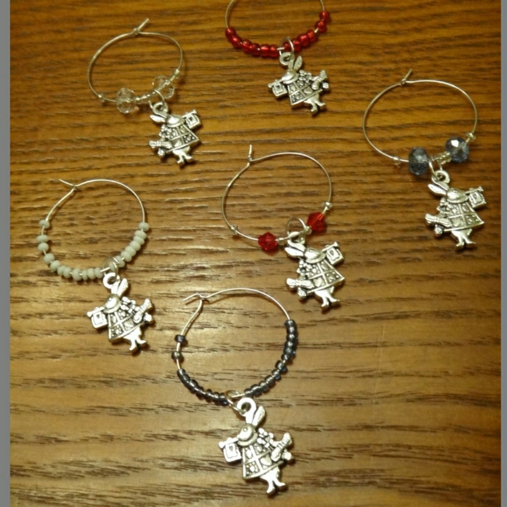 Down the Rabbit Hole Wine Charms